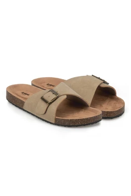Womens Single Buckle Slider - Light Brown