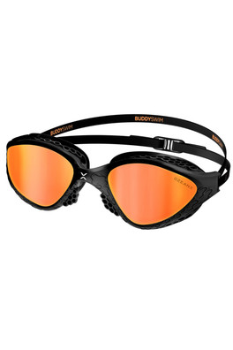 OzeanX Unisex Swim Goggles - Black/Orange Mirror