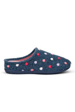 Dotty Women's Regular Fit Felt Slipper - Aquatic Blue Multi