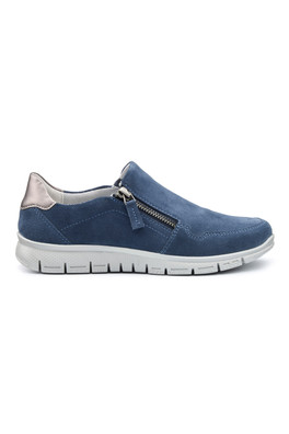 Skyla Women's Regular Fit Suede Trainer - Aquatic Blue