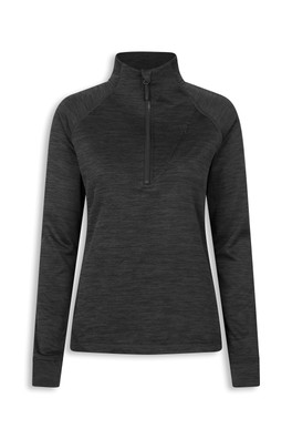 EMS Womens Quarter Zip Grid Midlayer - Black