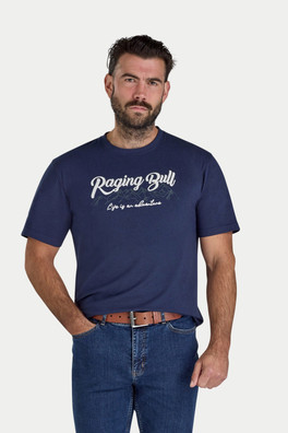 Embroidered Mountains Mens T-Shirt - Navy Marl