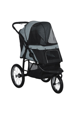 3 Wheel Pet Stroller for Small Dogs - Grey