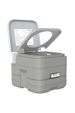 Grey 10L Portable Camping Toilet with 2 Tanks - Grey
