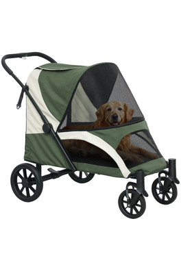 Foldable Pet Stroller for Large Dogs - Green