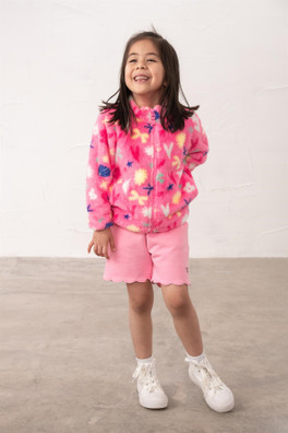 Claire Kids Fleece - Flouro Pink