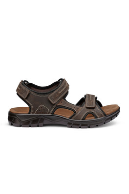 Lorenzo Men's Nubuck Walking Sandal - Dark Brown