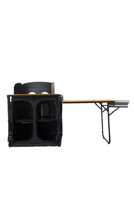 Bamboo Camp Kitchen with side Table - Black