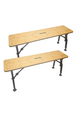 Folding Bamboo Bench Set of Two - Black