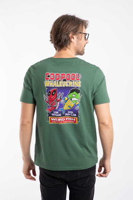 Codpool Mens Back Print Artist T-Shirt - Dusky Green