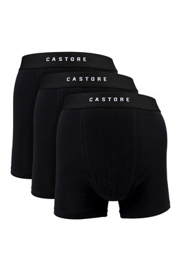 3 Pack Mens Cotton Soft Boxer Shorts Underwear - Black