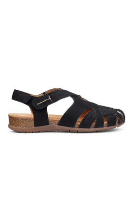 Carpa Women's Regular Fit Nubuck Sandal - Black