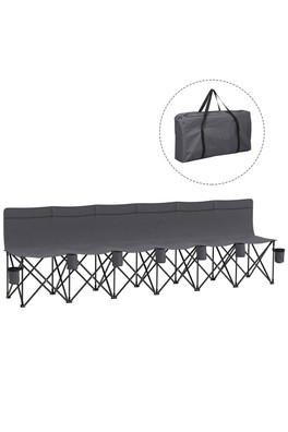 6 Seater Folding Camping Bench - Charcoal grey