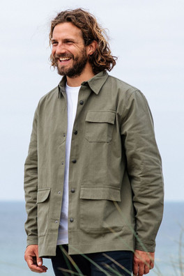 Men's Cotton Overshirt - Khaki