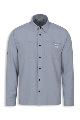 EMS Mens Woven Long Sleeve Shirt - Grey