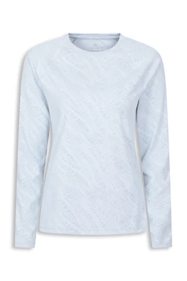 EMS Shift Womens Jacquard Active Long Sleeve Tee - Light Grey