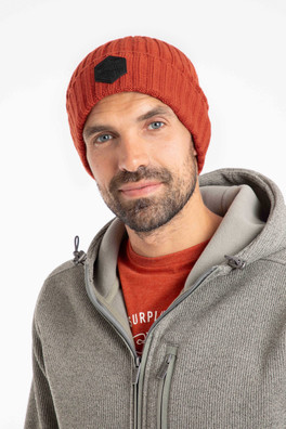 Monreith Mens Beanie Hat - Rust Leaves