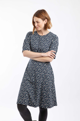 Cassandra Womens Jersey Swing Dress - Midnight