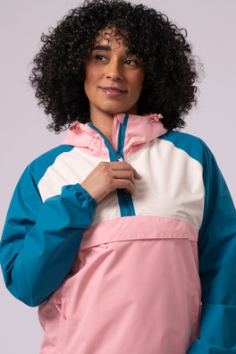 Nomad Womens Waterproof Half-Zip Jacket - Teal Pink