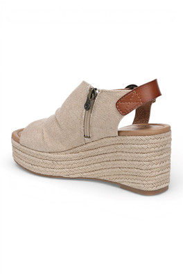 Womens Amira Wedge Slingbacks Heel Sandals - Beige