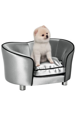Dog Sofa Chair with Wooden Frame - Grey