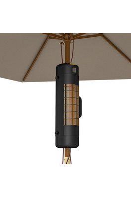 2-Setting Electric Parasol Mounted Patio Heater - Black