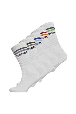 5 Pairs Mens Cotton Breathable Crew Athletic Socks - White