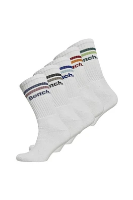 5 Pairs Mens Cotton Breathable Crew Athletic Socks - White