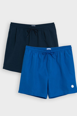 2-Pack Quick Dry Mens Swim Shorts - Blue