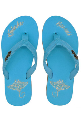 Slippahs Womens Flip-Flops - Turquoise Ray
