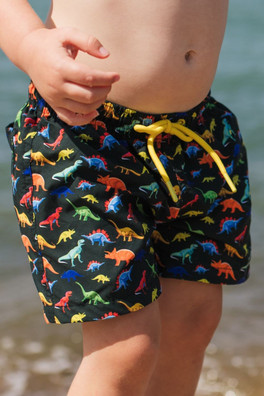 Kids Dino Swim Shorts - Green