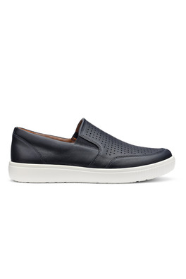 Apex Men's Regular Fit Leather Slip-On Shoe - Navy