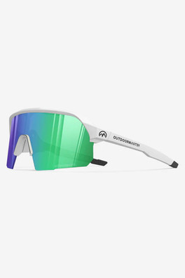 Hawk Polarised Sport Sunglasses Unisex - Light Grey Frame, Green Lens