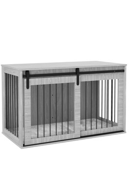 Furniture Dog Crate with Removable Cushion - Grey Large