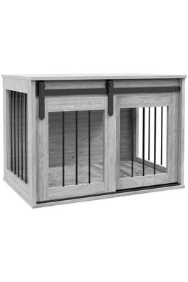 Furniture Dog Crate with Removable Cushion - Grey Small