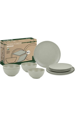 Pla Tierra Forest Melamine 12 Piece Dinner Set - Beige/Brown