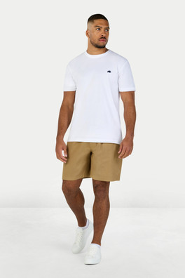 Stretch Waist Linen Mens Short - Sand