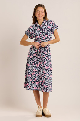 Pietra Womens Jersey Midi Dress - Blue