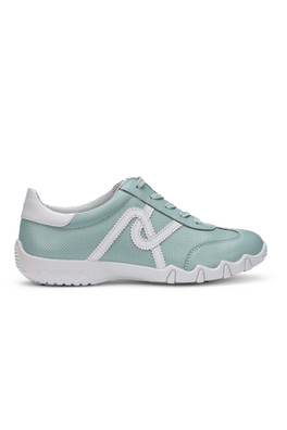 Marianne Women's Regular Fit Leather Trainer - Sage-Soft Grey