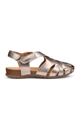 Carpa Women's Wide Fit Leather Sandal - Rose Gold