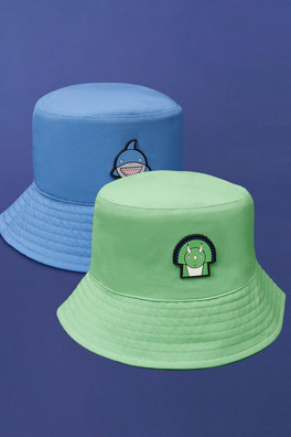 Kids Reversible Bucket Hat - Spike the Dinosaur