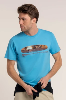 Rathen Mens Graphic T-Shirt - Blue