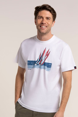 Peckleton Mens Graphic T-Shirt - White