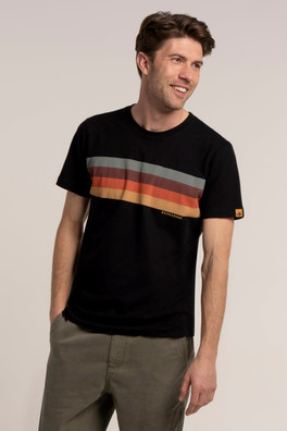 Stripeshaw Mens Retro Stripe T-Shirt - Black