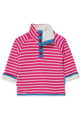 Kids 100% Cotton Breton Cosy Fleece Sweatshirt - Pink