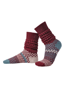 Unisex Mismatched Slouch Sweater Fusion Socks - Nori