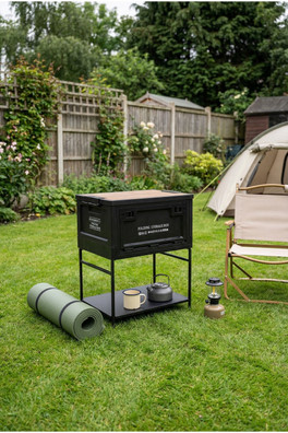 Collapsible Camping Storage Box - 42cm x 30cm x 53cm-Black
