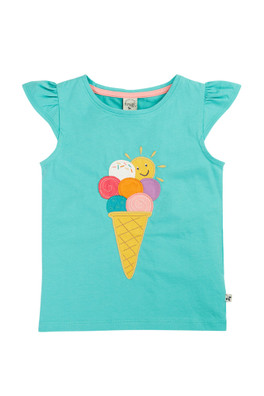 Kids 100% Organic Cotton Harmony Circular T-Shirt - Pacific Aqua/Ice Cream
