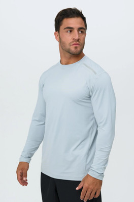 Men's UPF 50+ Sun Protection Long Sleeve Top - Soft Grey