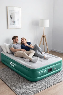 Double Size Comfort Air Bed - Green White
